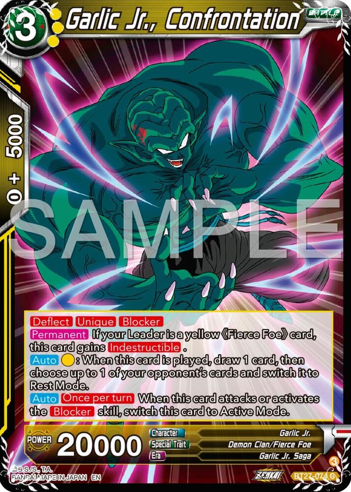 Garlic Jr., Confrontation BT27-074 card from History of Z
