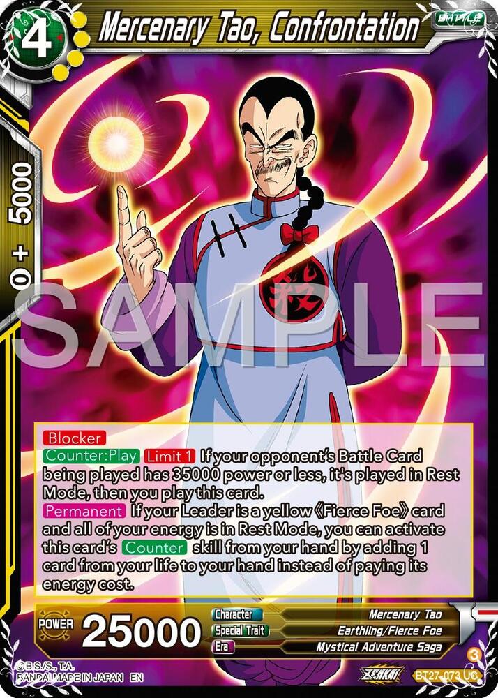 Mercenary Tao, Confrontation BT27-073 card from History of Z