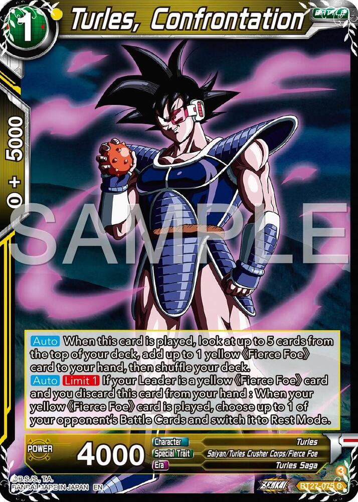 Turles, Confrontation BT27-075 card from History of Z