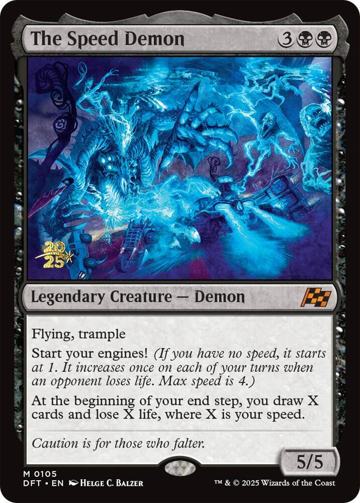 The Speed Demon 105 card from Prerelease Cards