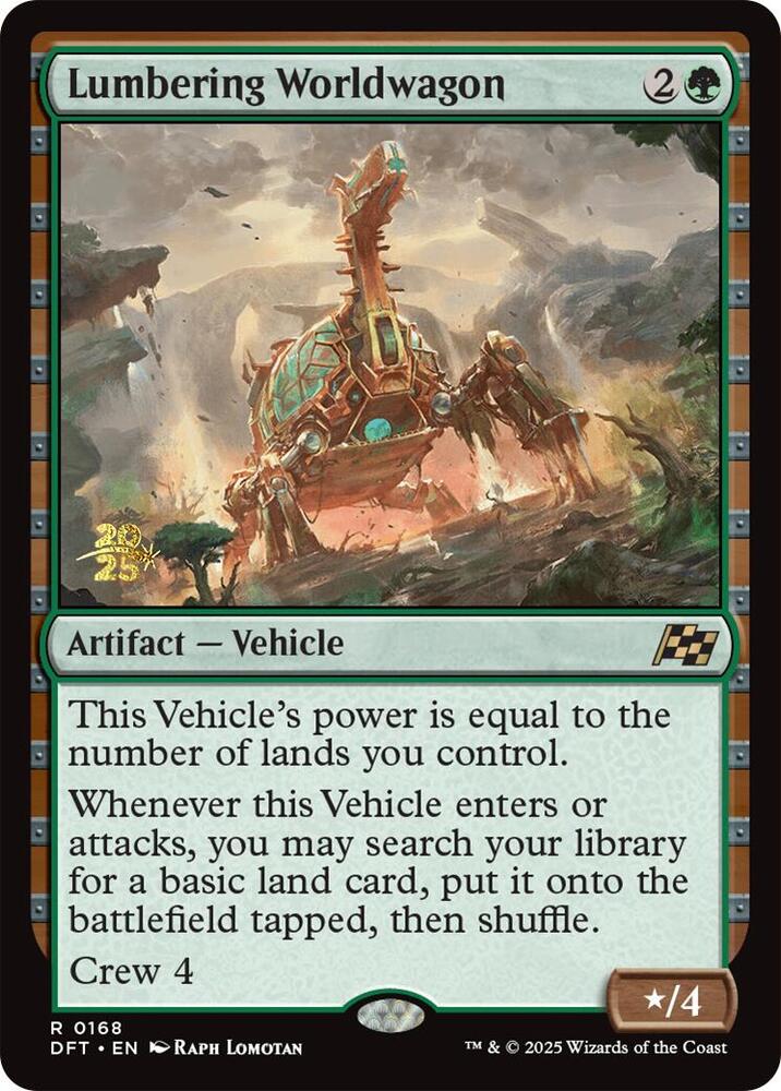 Lumbering Worldwagon 168 card from Prerelease Cards