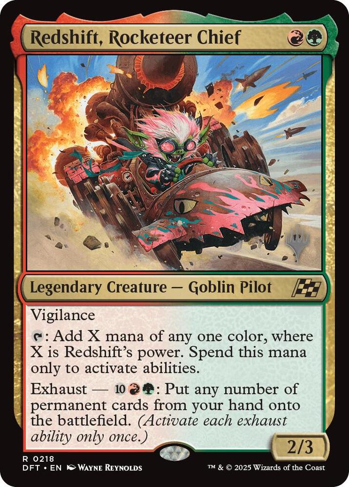 Redshift, Rocketeer Chief 218 card from Promo Pack: Aetherdrift