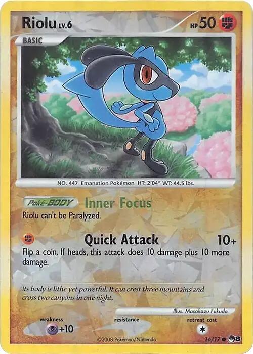 Riolu (Cracked Ice Holo) 016/017 card from Miscellaneous Cards & Products