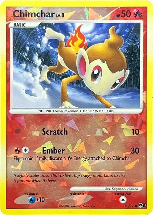 Chimchar (Cracked Ice Holo) 012/017 card from POP Series 8