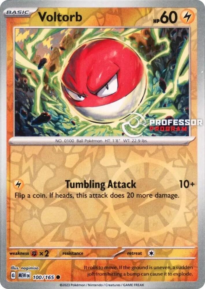 Voltorb 100/165 card from Professor Program Promos