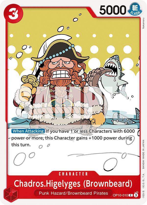 Chadros.Higelyges (Brownbeard) OP10-010 card from Royal Blood