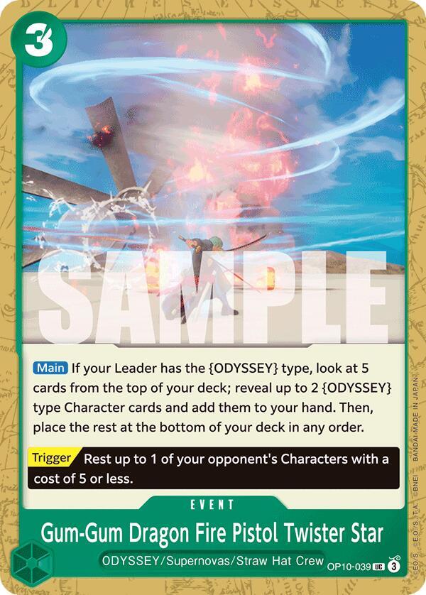Gum-Gum Dragon Fire Pistol Twister Star OP10-039 card from Royal Blood