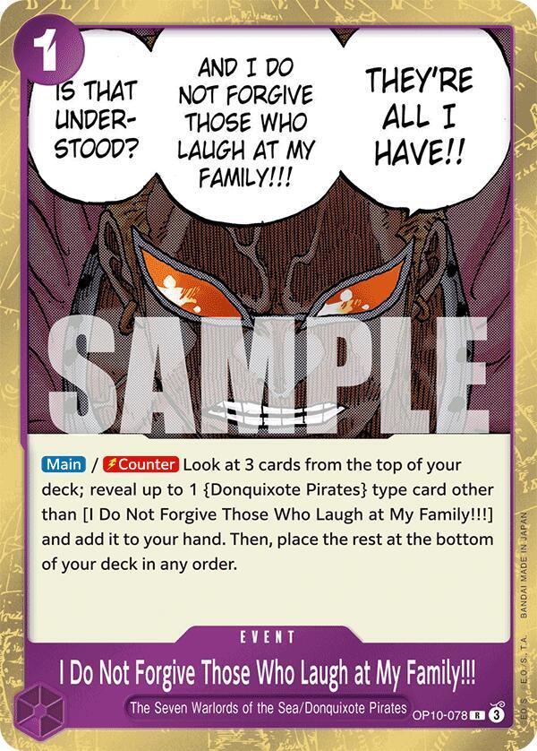I Do Not Forgive Those Who Laugh at My Family!!! OP10-078 card from Royal Blood