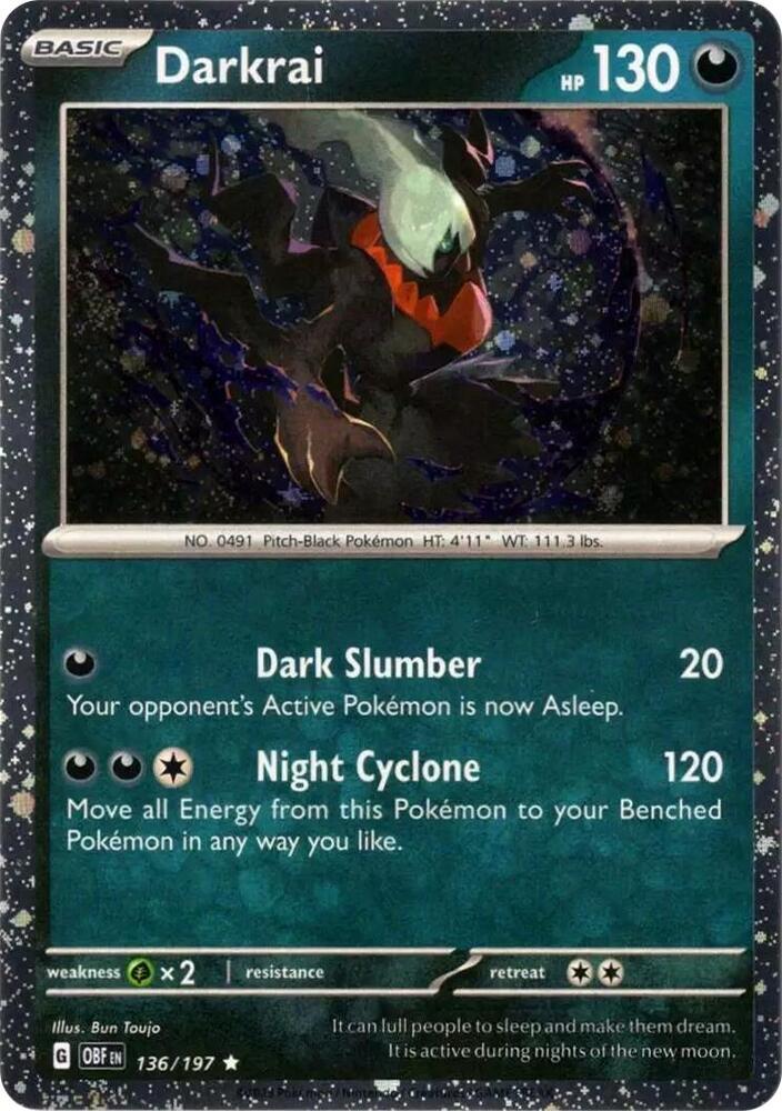 Darkrai (Cosmos Holo) 136/197 card from Miscellaneous Cards & Products