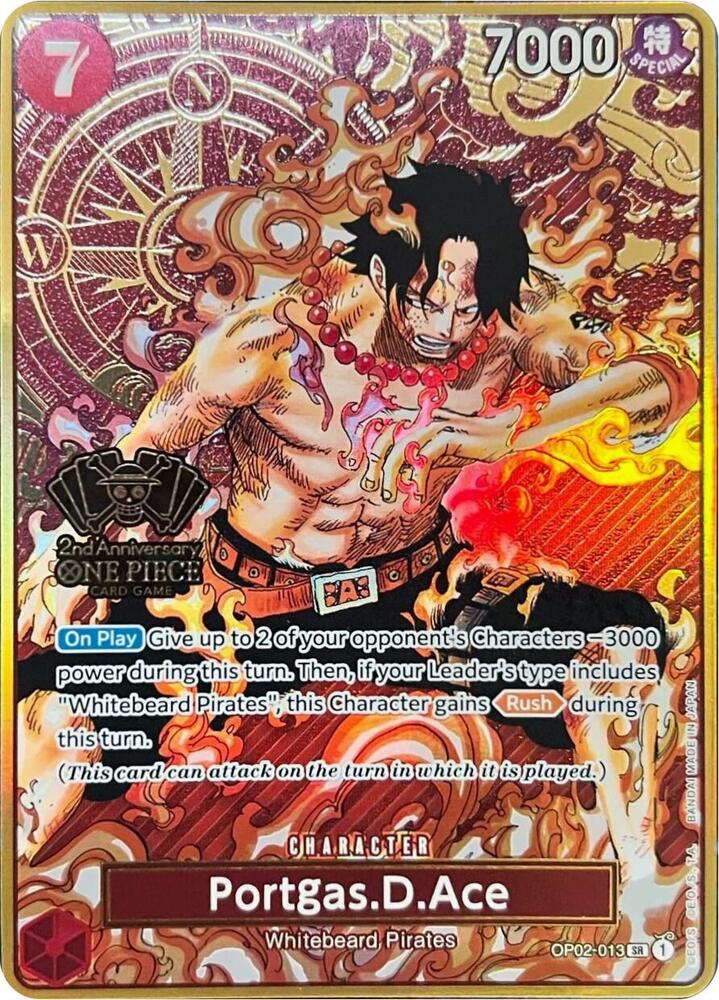 Portgas.D.Ace (One Piece Japanese Version 2nd Anniversary Set) OP02-013 card from One Piece Promotion Cards