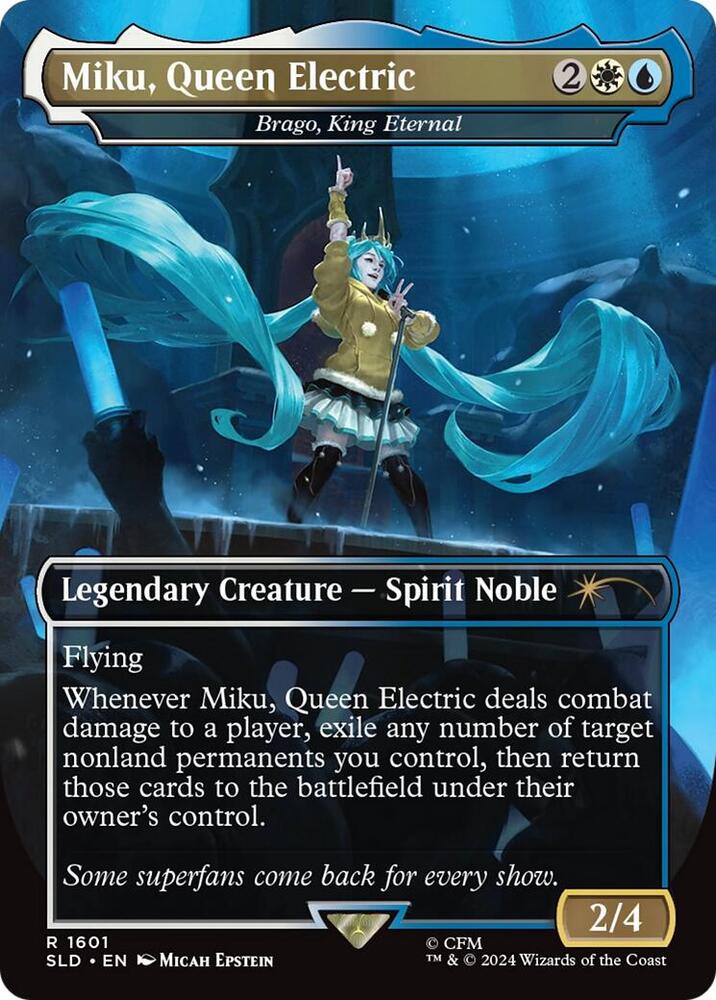 Miku, Queen Electric - Brago, King Eternal 1601 card from Secret Lair Drop Series