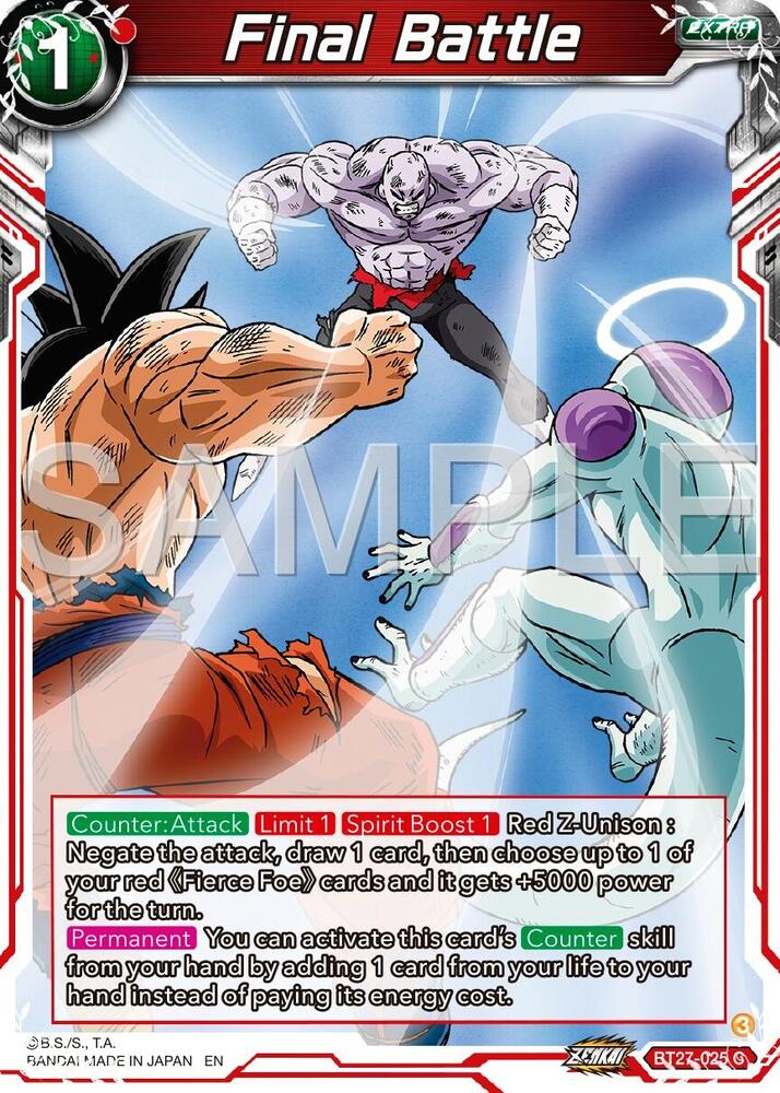Final Battle BT27-025 card from History of Z