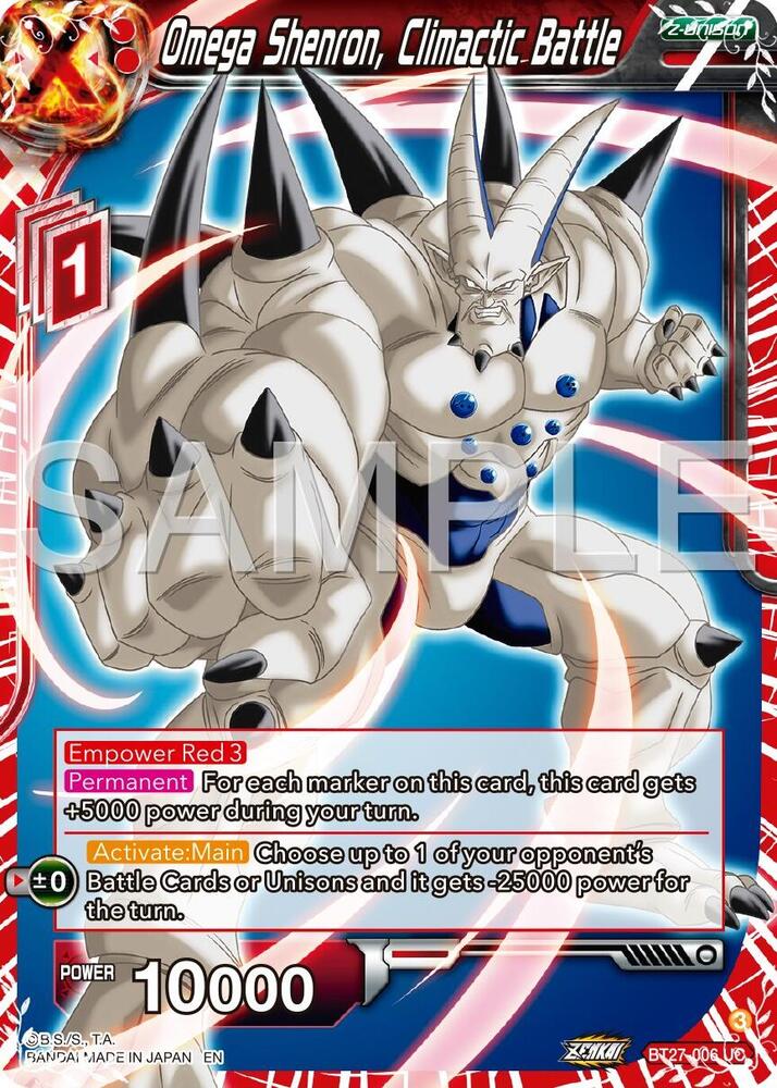 Omega Shenron, Climactic Battle BT27-006 card from History of Z