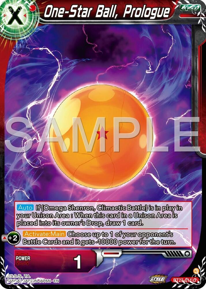 One-Star Ball, Prologue BT27-011 card from History of Z