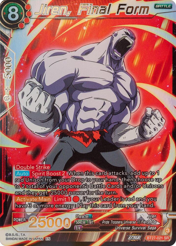 Jiren, Final Form BT27-021 card from History of Z