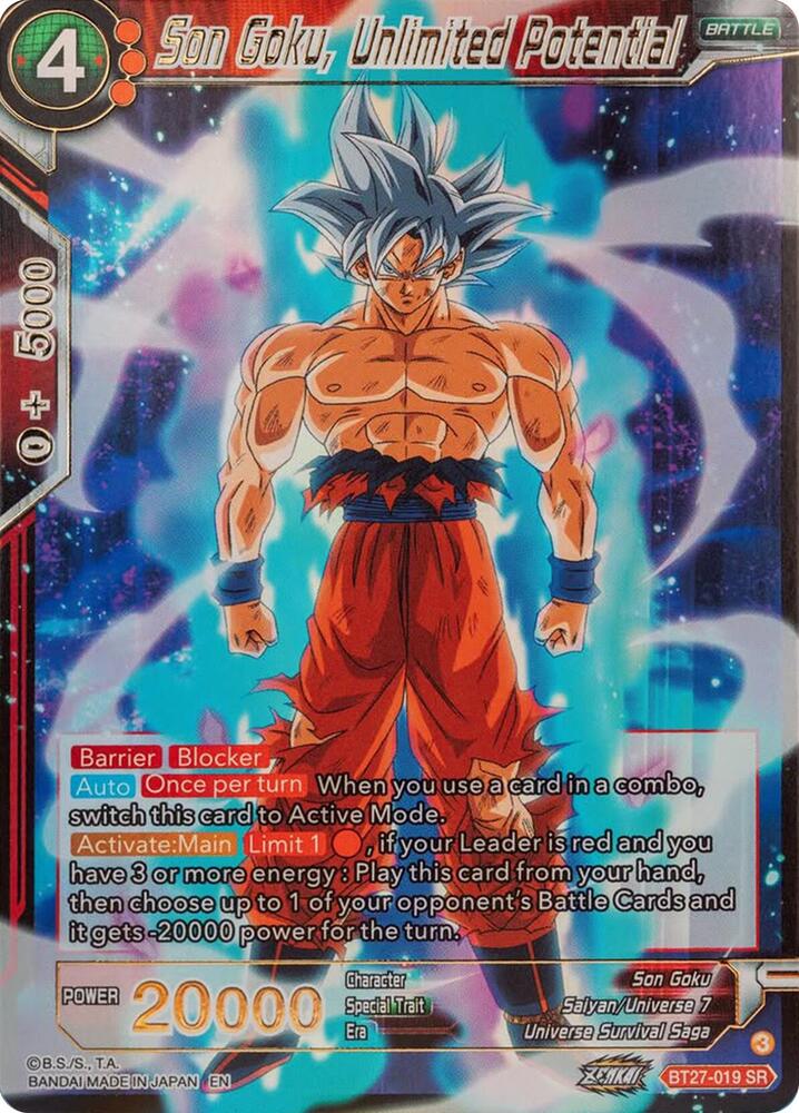 Son Goku, Unlimited Potential BT27-019 card from History of Z