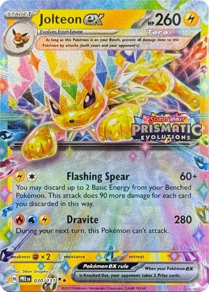 Jolteon ex (Prismatic Evolutions Stamp) 030/131 card from Miscellaneous Cards & Products