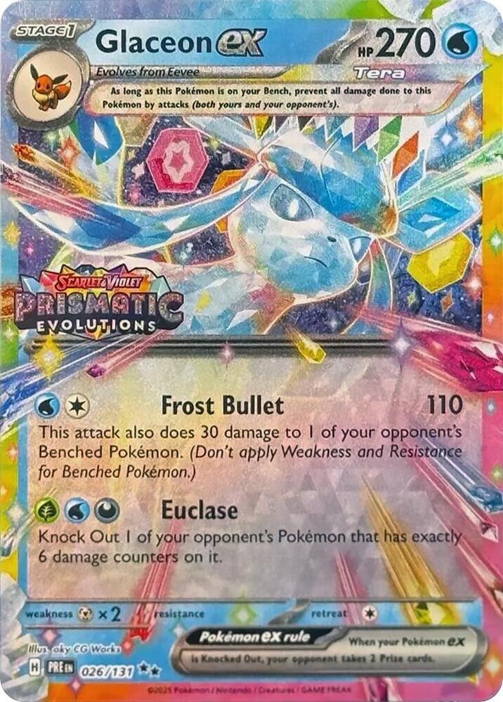 Glaceon ex (Prismatic Evolutions Stamp) 026/131 card from Miscellaneous Cards & Products