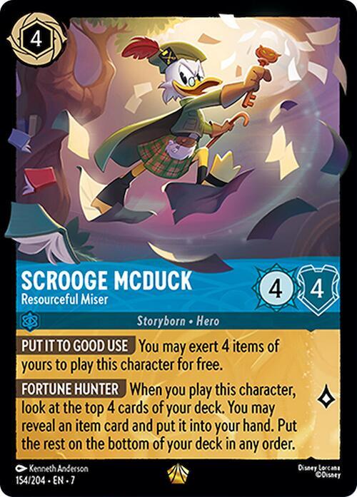 Scrooge McDuck - Resourceful Miser 154/204 card from Archazia's Island