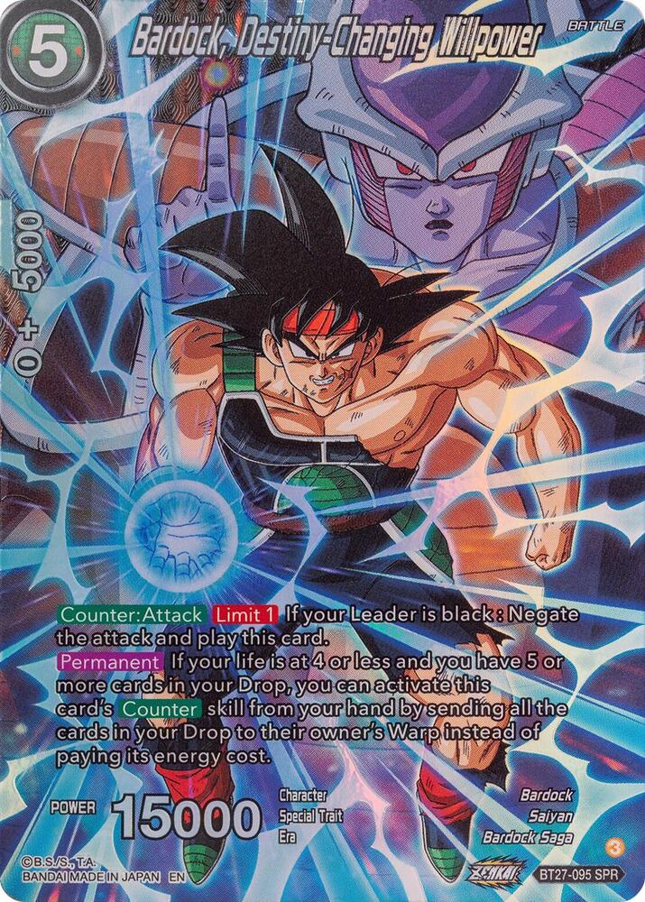 Bardock, Destiny-Changing Willpower (SPR) BT27-095 card from History of Z