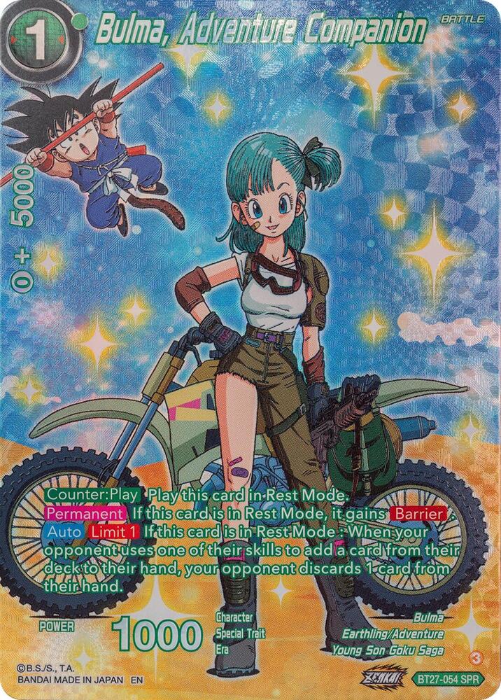 Bulma, Adventure Companion (SPR) BT27-054 card from History of Z