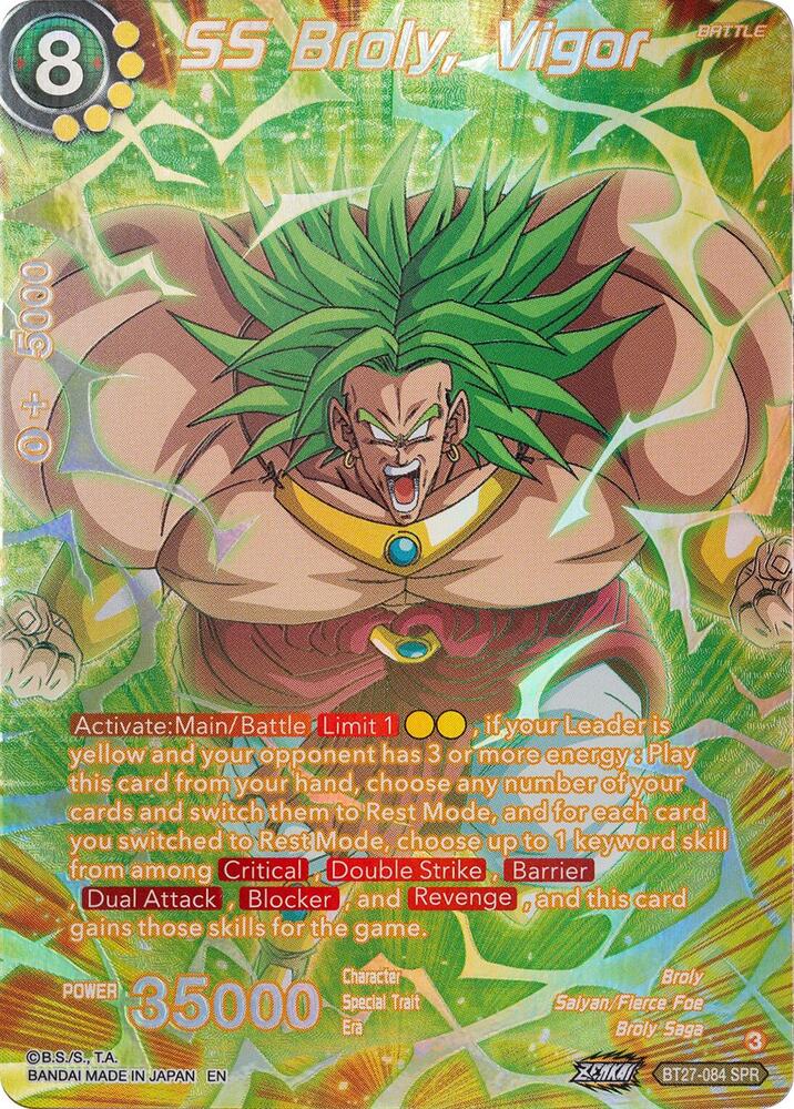 SS Broly, Vigor (SPR) BT27-084 card from History of Z