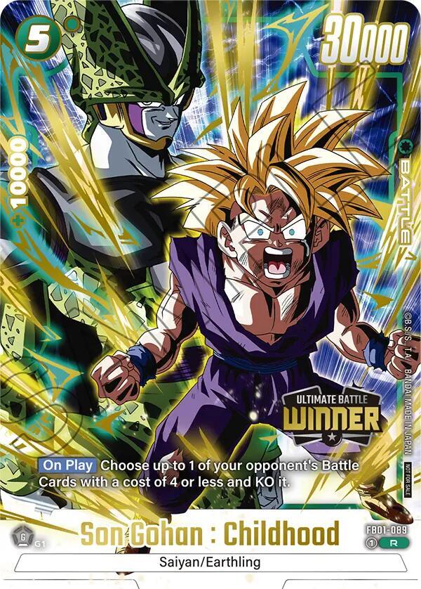 Son Gohan : Childhood (Ultimate Battle Winner) FB01-089 card from Tournament and Championship Promos