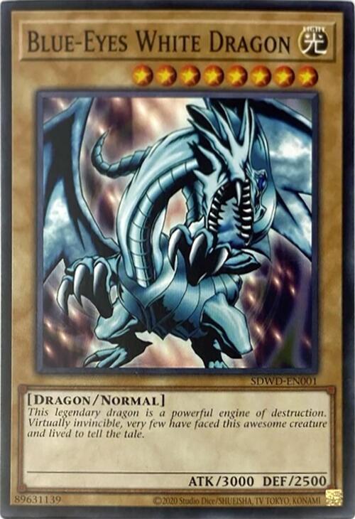 Blue-Eyes White Dragon (Unlimited Misprint) SDWD-EN001 card from Structure Deck: Blue-Eyes White Destiny