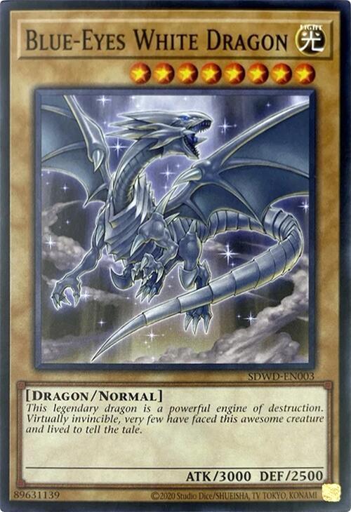 Blue-Eyes White Dragon (Unlimited Misprint) SDWD-EN003 card from Structure Deck: Blue-Eyes White Destiny