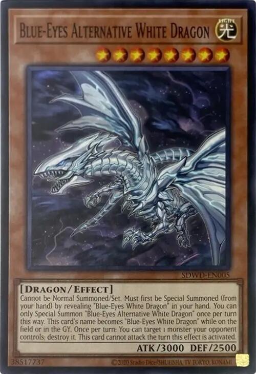 Blue-Eyes Alternative White Dragon (Unlimited Misprint) SDWD-EN005 card from Structure Deck: Blue-Eyes White Destiny
