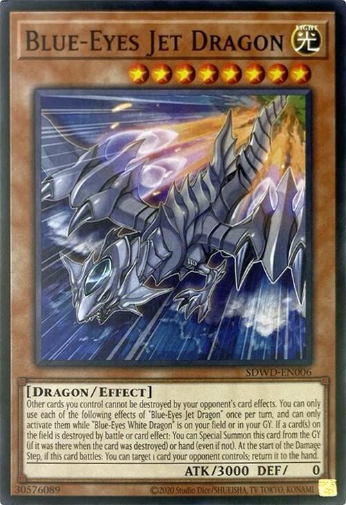Blue-Eyes Jet Dragon (Unlimited Misprint) SDWD-EN006 card from Structure Deck: Blue-Eyes White Destiny