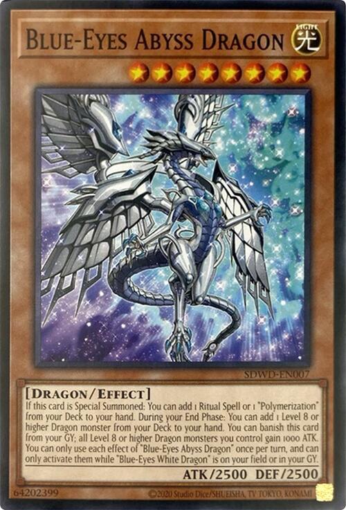 Blue-Eyes Abyss Dragon (Unlimited Misprint) SDWD-EN007 card from Structure Deck: Blue-Eyes White Destiny
