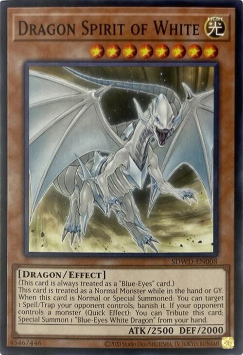 Dragon Spirit of White (Unlimited Misprint) SDWD-EN008 card from Structure Deck: Blue-Eyes White Destiny