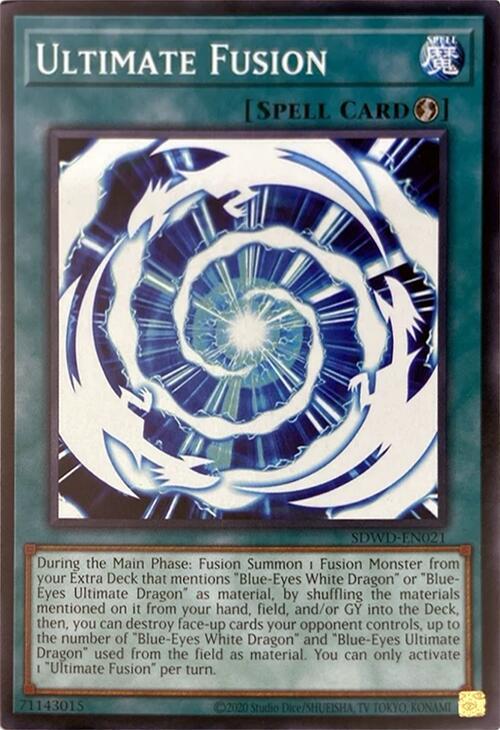 Ultimate Fusion (Unlimited Misprint) SDWD-EN021 card from Structure Deck: Blue-Eyes White Destiny
