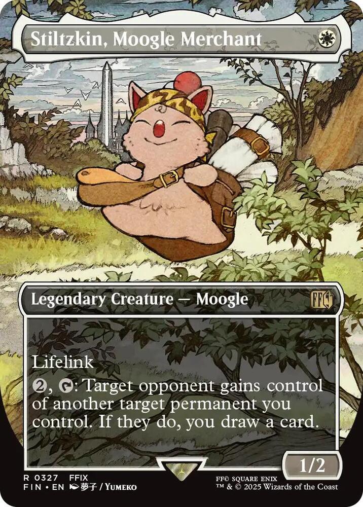 Stiltzkin, Moogle Merchant (Borderless) 327 card from FINAL FANTASY