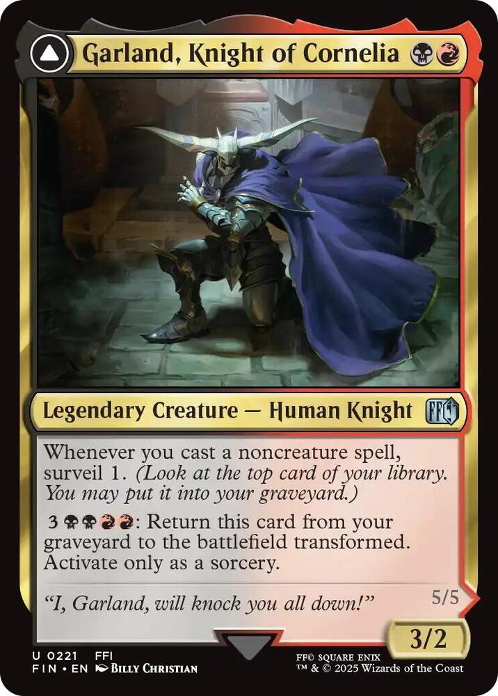 Garland, Knight of Cornelia 221 card from FINAL FANTASY