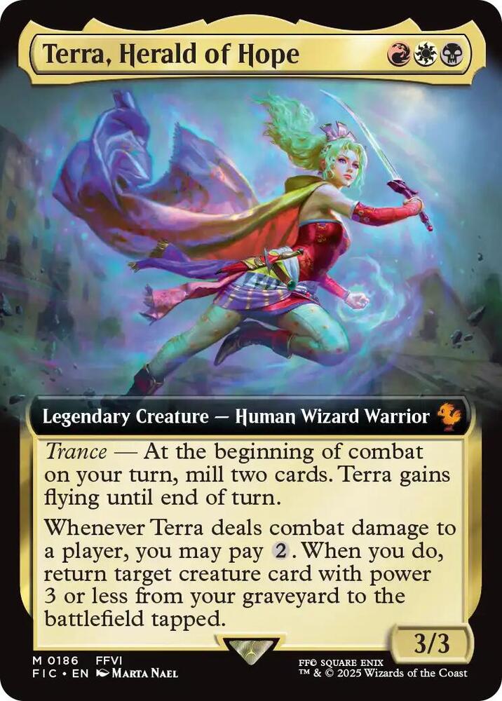 Terra, Herald of Hope (Extended Art) 186 card from Commander: FINAL FANTASY