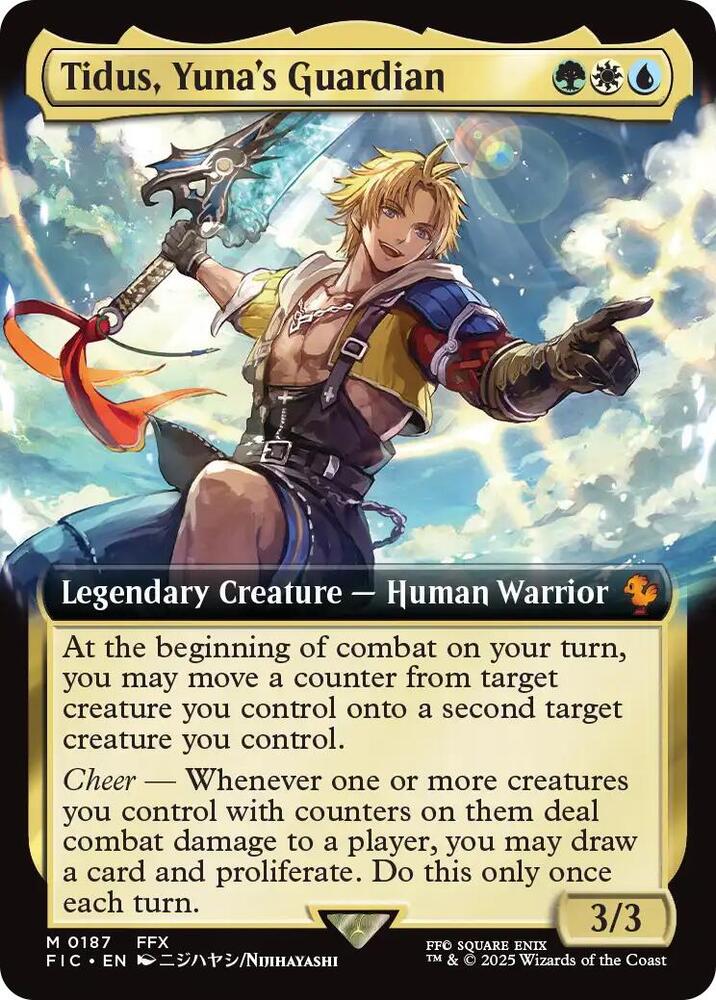 Tidus, Yuna's Guardian (Extended Art) 187 card from Commander: FINAL FANTASY