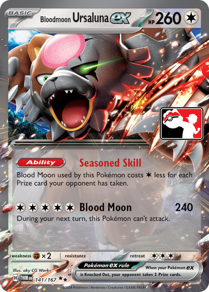 Bloodmoon Ursaluna ex 141/167 card from Prize Pack Series Cards