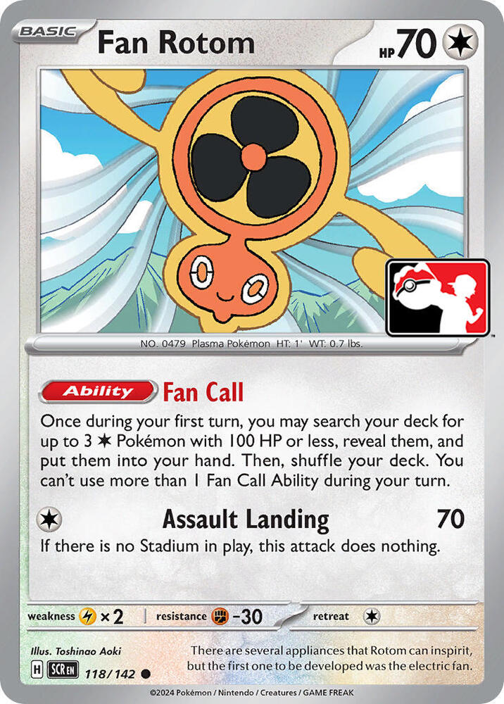 Fan Rotom 118/142 card from Prize Pack Series Cards