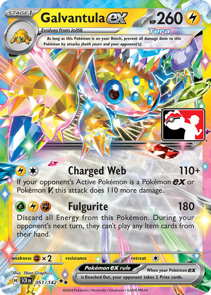 Galvantula ex 051/142 card from Prize Pack Series Cards