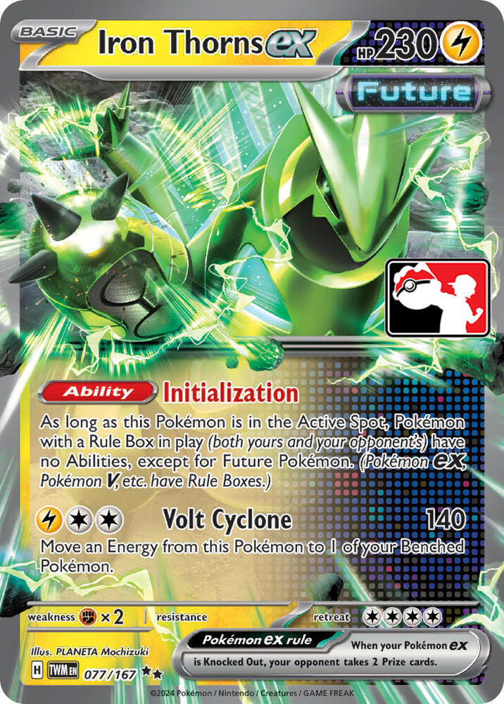 Iron Thorns ex 077/167 card from Prize Pack Series Cards