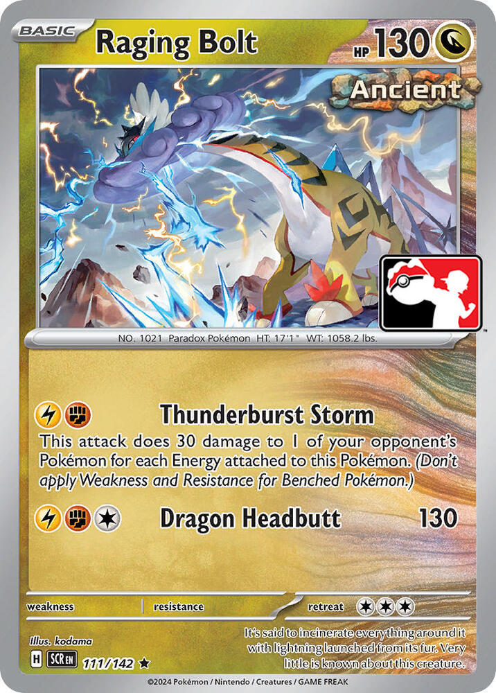 Raging Bolt 111/142 card from Prize Pack Series Cards