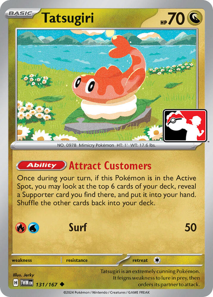 Tatsugiri 131/167 card from Prize Pack Series Cards