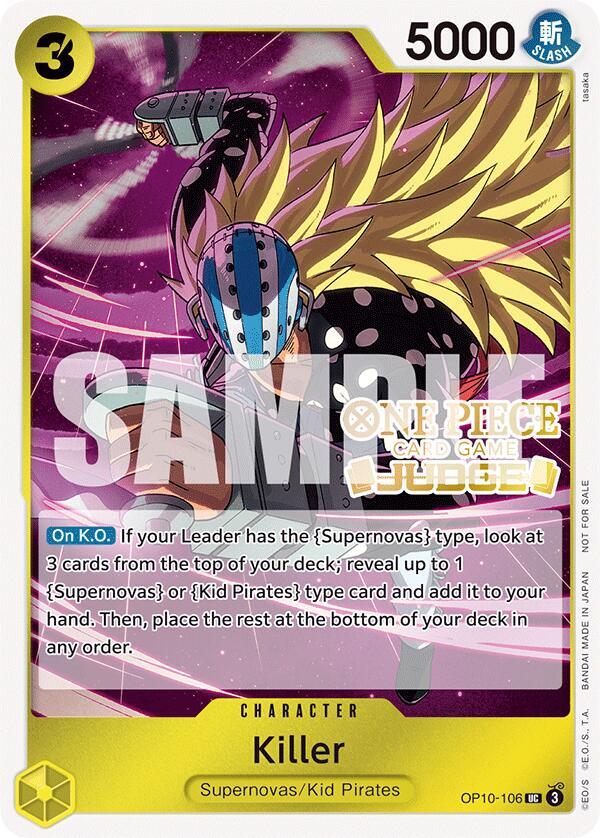 Killer (Judge Pack Vol. 5) OP10-106 card from One Piece Promotion Cards