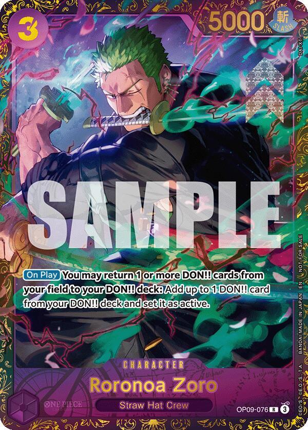Roronoa Zoro (Championship 25-26 Regionals Season 1) OP09-076 card from One Piece Promotion Cards