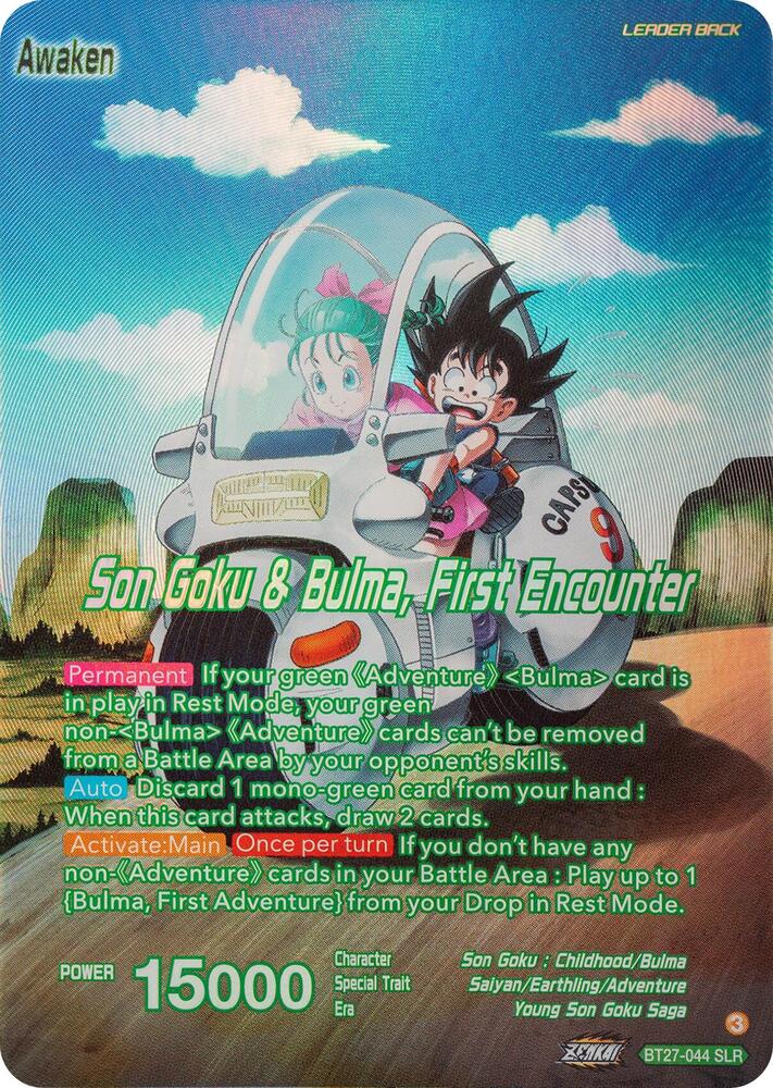 Son Goku // Son Goku & Bulma, First Encounter (SLR) BT27-044 card from History of Z