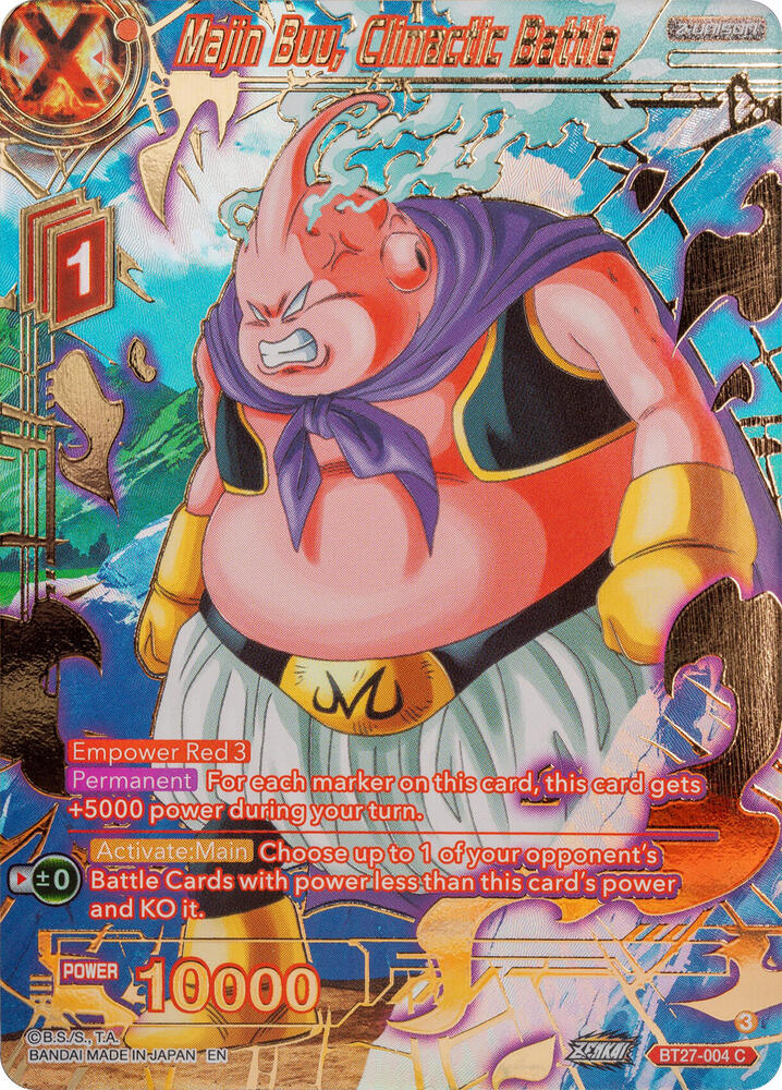 Majin Buu, Climactic Battle (Gold-Stamped) BT27-004 card from History of Z