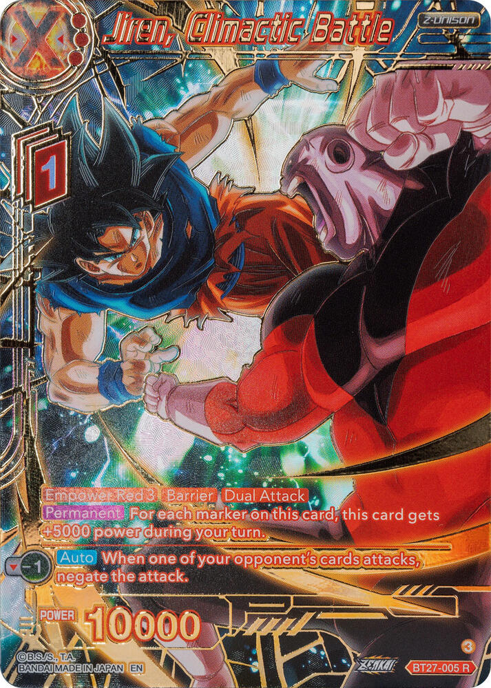 Jiren, Climactic Battle (Gold-Stamped) BT27-005 card from History of Z