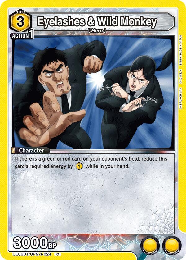 Eyelashes & Wild Monkey UE06BT/OPM-1-024 card from UE06BT: One Punch Man
